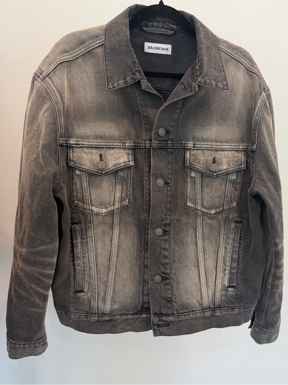 Balenciaga Oversized Washed Black Denim Jacket Size 34 - Picture 8 of 8